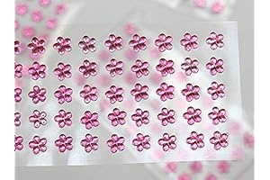 Intricate Flower Acrylic Rhinestones - Pink Glow for Shimmering Faces and Dazzling Crafts