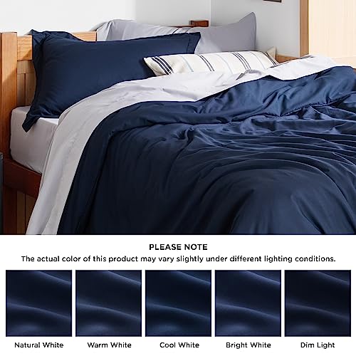 Image of Bedsure Twin /Twin XL Duvet Cover, Double Brushed Bedding Set, Navy Blue | For Kids & Adults, 68 inchx90 inch Comforter Cover, Hotel Luxury, All Season, Breathable, Easy Care, Lightweight, Zipper Closure