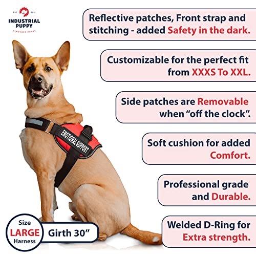 Emotional Support Dog Vest Harness With Reflective Straps And Matching Esa Leash Set - Esa Dog Vest In 7 Adjustable Sizes - Vests For Working Dogs Bright Red #TOP3