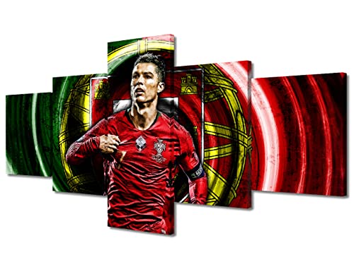 Affiches Cristiano Ronaldo encadrées en lot de 5 tableaux sur toile pour salon moderne