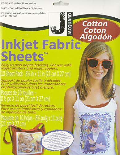 Jacquard JAC9701 Inkjet Fabric Sheets 8.5Inx11In 10/Pkg-100% Cotton Percale cover