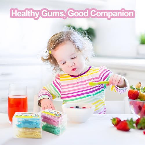 160 Stück Zahnseide Stick Kinder, 4 Bunte Farben, Floss Picks mit kindergerechtem Griff, Ungewachst Zahn Draht, Zahnseide für Kinder 4 Tierformen, Zahnpflegesets – Bild 6