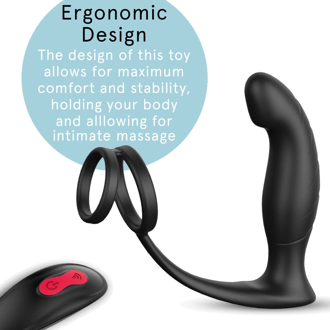 Massaggiatore con due anelli vibranti — 10 modalità di vibrazione, vibratore in silicone ricaricabile tramite USB