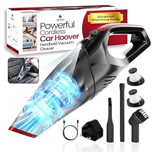 Aerobe HandHeld Vacuum Cleaner - ADVANCED 15000 PA Car Hoovers Cordless Powerful, Strong Suction Car Vacuum Cleaner For Home Mini Hoover With Led Light Hand Held Hoover/Portable hoovers