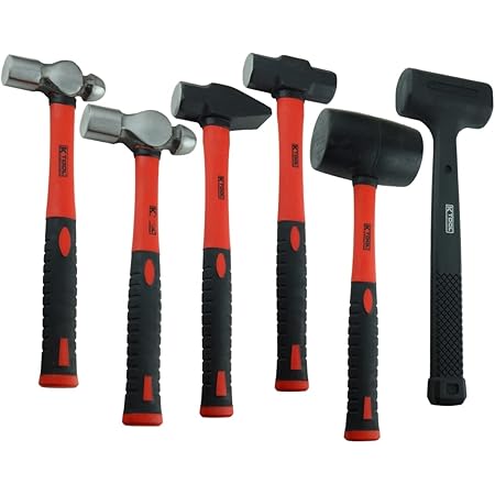 5pc Hammer & Mallet Set, 16oz & 32oz Ball-Pein Hammers, 32oz Rubber Mallet, 3lb Sledge & Cross-Pein Hammers, Metal Working - View #4