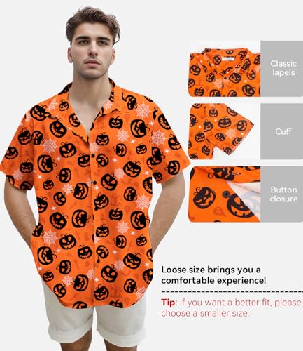 Image of Yoimira Hawaiian Shirts for Men, Print Mens Casual Short Sleeve Button Down Shirts Floral Aloha Beach Shirt
