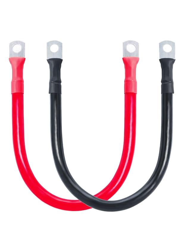Cabo de bateria ECO-WORTHY 2AWG com terminais de olhal 5/16" – 1 unidade