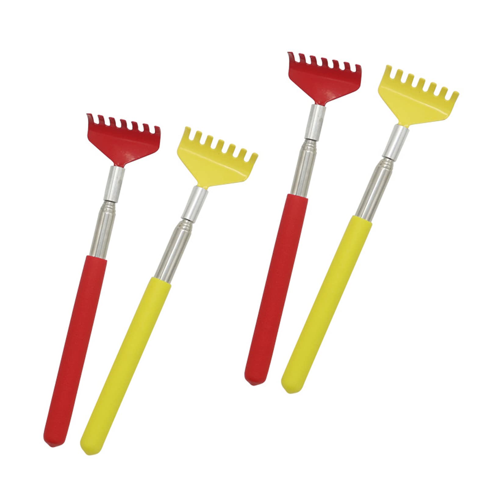 4 Pcs Back Scratchers Extendable Back Scratcher with Telescopic Handles Portable Hand Claw Back Scratchers for Head Back and Legs Scratching (Color Random)