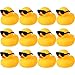 Chivao 12 Pcs Rubber Ducks with 12 Sunglasses/ Hats/ Headwear/ Scarf, Small Cruise Ducks in Bulk Mini Rubber Duckies Bathtub Toys for Birthday Party Christmas(Yellow, Duck with Sunglasses)