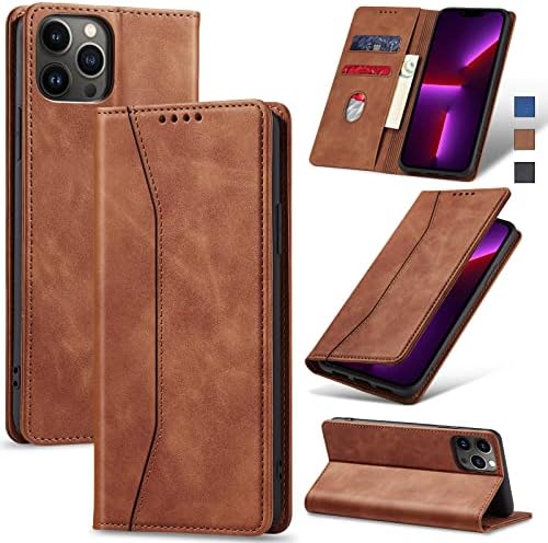 Jasonyu Case for Samsung Galaxy A23 5G/4G Leather Wallet Flip Cover with Card Holder,Kickstand, Magnetic Closure,TPU Shockproof Phone Case Compatible with Samsung A23 (Brown)