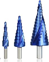 ZAAHH Taladros de Metal de 4-32mm, Brocas escalonadas recubiertas de Azul, Herramientas de perforación, Taladro cónico Escalonado for Agujeros de Madera y Metal, 1 Uds. (Color : 3pcs No.1 Set)