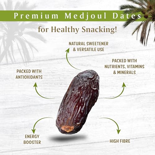 Image of Fabeato Jumbo Medjoul Dates 400g |100% Natural, No Additives, Khajur, Khajoor, Dry Dates, Healthy Snack, Rich in Fiber,Potassium, Antioxidants & Essential Nutrients (Medjool)