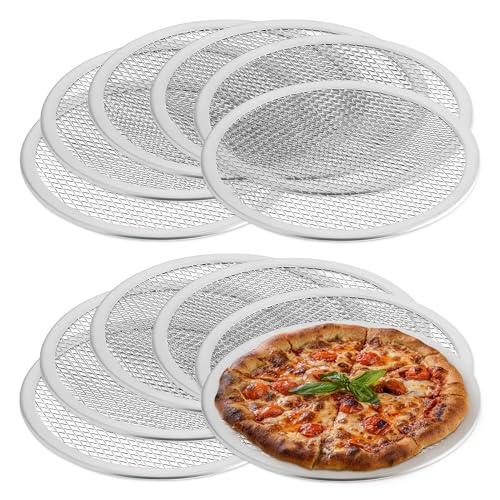 OCS Parts 12-Pack 8-Inch Aluminum Pizza Screen | Commercial Grade Pizza Tray Screen for Home Cooking, Pizzerias and Restaurants