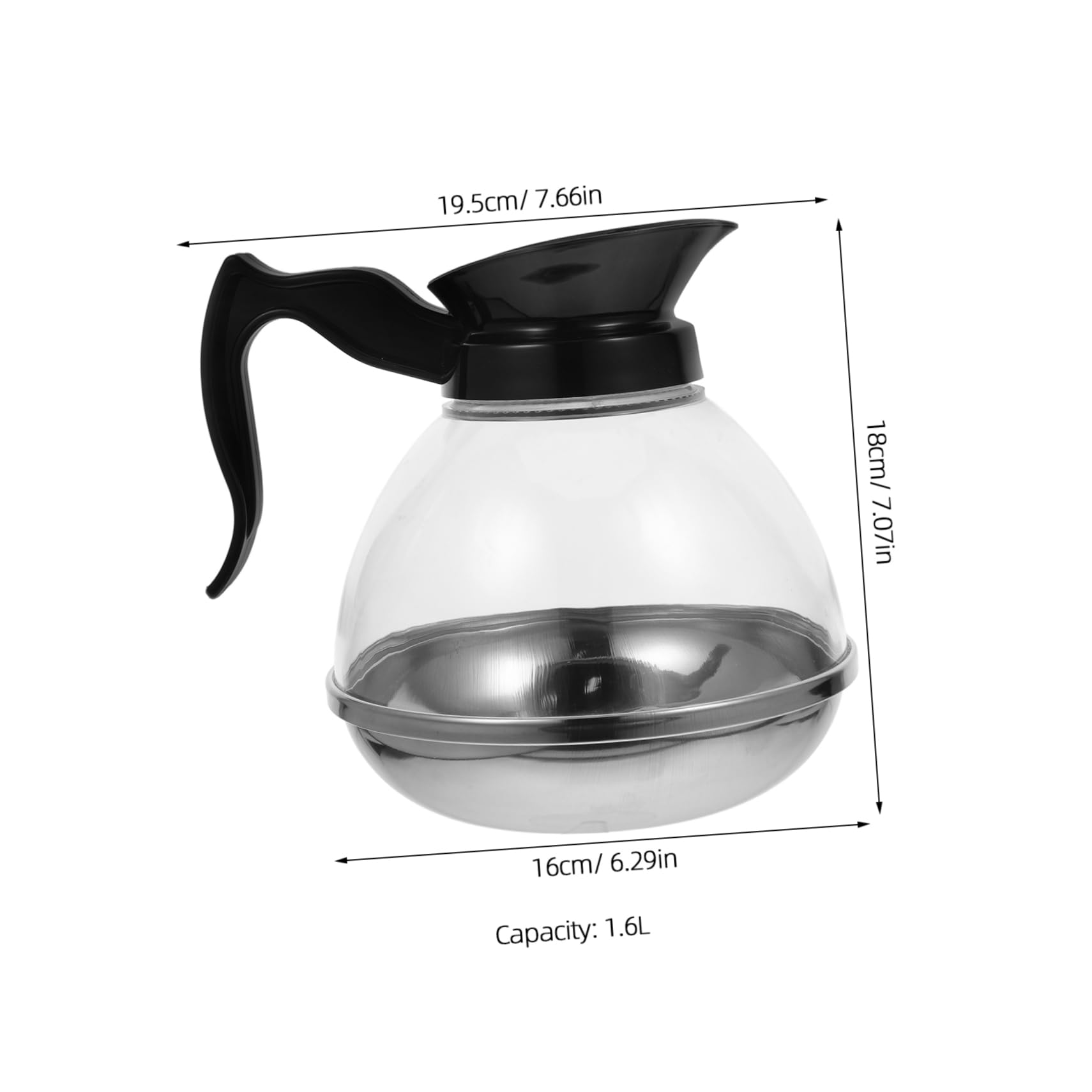 VILLCASE Coffee Carafe with Stainless Steel Base Stovetop Coffee Maker Induction Cooktop Compatible Ergonomic Handle for Home and Camping Use