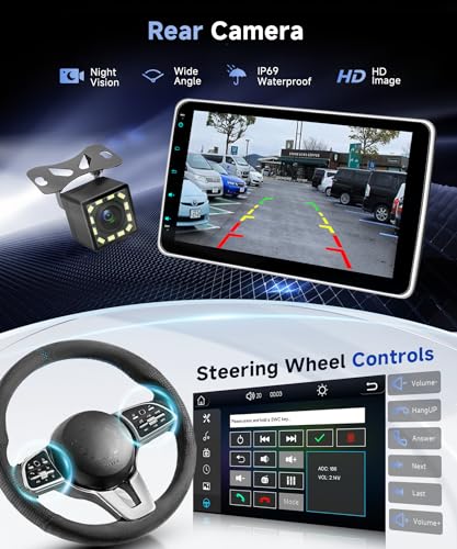 Radio para auto 1 Din con pantalla táctil de 10 pulgadas miniatura 6