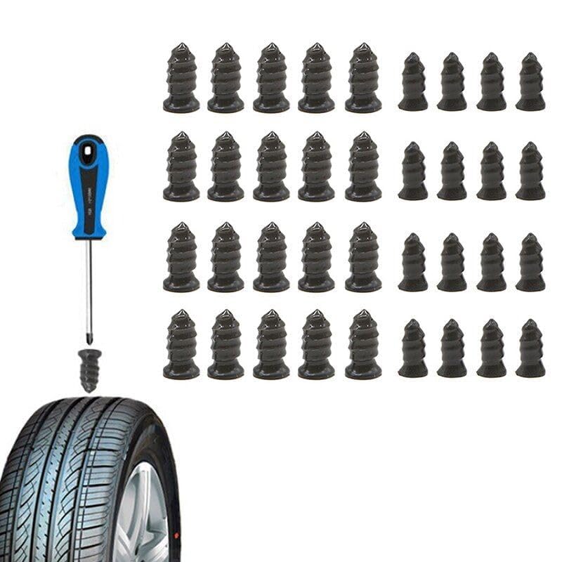 Tire Repair Rubber Coated Nail, Vacuum Tyre Repair Kits Spiral Rubber Nails, Tire Screw Fast Tool Self Service Tyre Repair Nail for car, Motorcycle, Truck, Tractor Puncture Repair (20 Pcs) (20)
