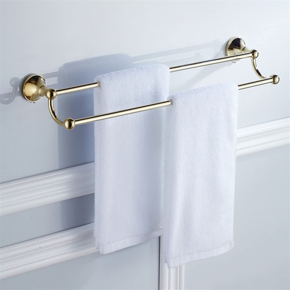 Toallero doble de bronce JCAKES estante de pared premium con soporte de motor