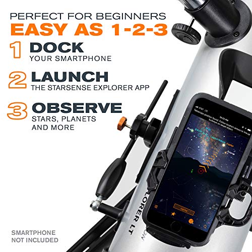Celestron StarSense Explorer LT 114AZ App-Enabled Telescope – 114mm Newtonian Reflector with Smartphone Dock & StarSense App – iPhone & Android Compatible – Easy-to-Use for Beginners by Celestron - Image 3