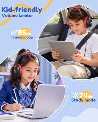 Image of Acer OHW355 Kids Headphones with Cord for School,Over Ear Wired Headphones