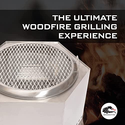 Dragonfire 18.5 Inch Stainless Steel Round Grill Grate For Fire Pits - Ideal For Camping And Outdoor With Side Handles, Heavy-Duty Metal, And Rhombic Grill Mesh Design #TOP3