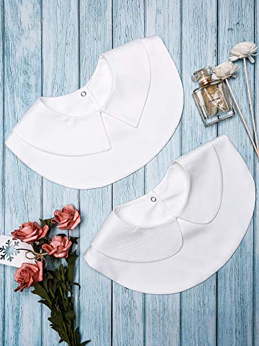 Satinior 2 Pieces Fake Collars Dickey Collar Detachable Collars For Women Girls (White), Medium #TOP2