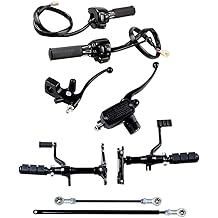 Compatible for '96-'03 Harley Sportster XL 883 1200 1" Handlebar Control Switch Harness Hand Grips Clutch Lever Hydraulic Brake Master Cylinder Forward Controls Complete Peg Levers Linkage