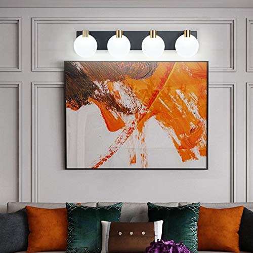 Bathroom Lighting Fixtures Over Mirror for Bathroom Led Modern Black Acrylic 4 Light Wall Lights Lamp - Thumbnail 2