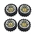 HERCHR RC Car Tires, 4pcs Set Racing Off Road Vehicle Tires Rubber Tyre Wheel Rim for RC 1:10 Car Part(Golden)