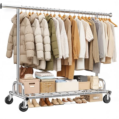 Klyvvo Burro Ropa resistente con Ruedas y Estante,...