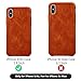 TOOVREN for iPhone X Leather Case Protective Ultra Thin Vintage Anti-Slip Grip Shell Hard Back Cover for iPhone X /10 5.8'' Brown