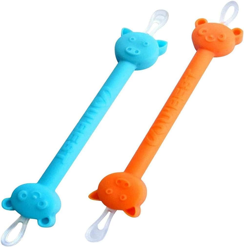 2個ベビー多機能耳かき両頭シリコンソフトクリーニングスティック持ち運びや掃除が簡単