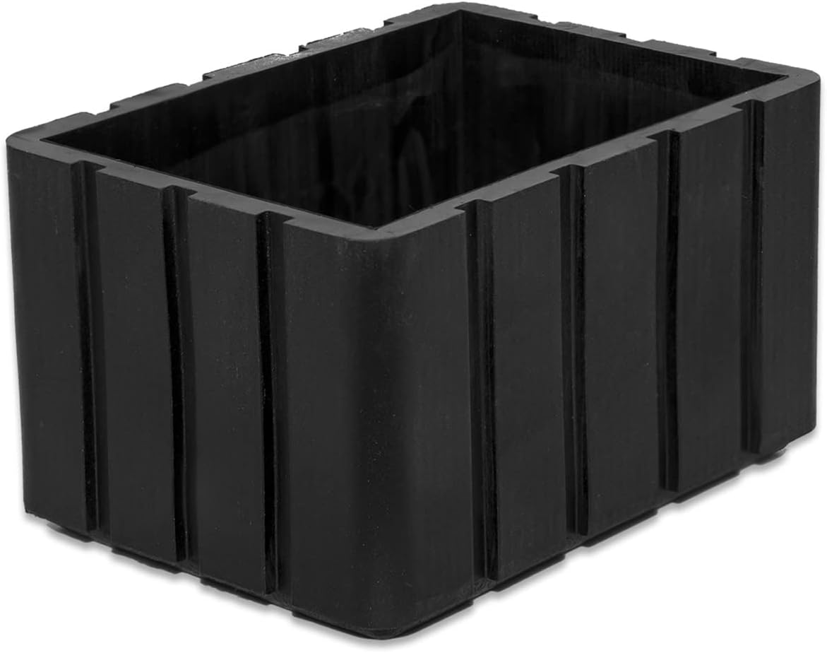 Flyshop 12PCS Chair Leg Tips Caps Black Anti-Scratch Synthetic Rubber Chair Leg Floor Protectors Rectangle Shaped Furniture Table Foot Covers 1-9/16" x 2-3/8" (40 x 60 mm)