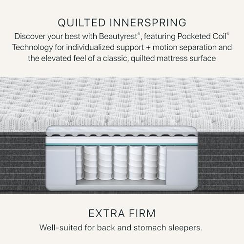 Image of Beautyrest Silver BRS900 12 inch Extra Firm Cal King Mattress | CertiPUR-US certified, 10 Year Limited Warranty, 100-Night Sleep Trial, Made in the USA with global components, Supportive