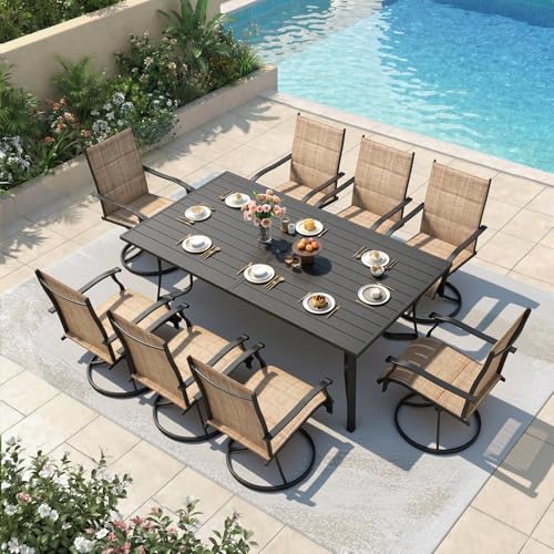 DSNAPE 9-Piece Metal Patio Dining Set
