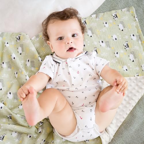 Image of GLLQUEN BABY Muslin Baby Blankets for Boys & Girls, 2-Layer Toddler Blanket