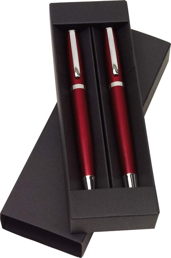 Juwelier Schönschmied - Schreibset als Geschenk mit Gravur & Wunschsymbolen Stift mit Gravur Geschenk-Etui - Drehkugelschreiber & Rollerball (schwarzschreibend) Schreibset 9 PS9