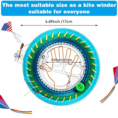 image for Sotiff 3 Pieces Independence Day Kite String Reel Winders 7 Inch Blue 