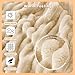 EYCIO Fleece Throw Blanket for Couch, Lightweight Fluffy Cozy Blanket, Plush Striped Fur Throw All Seasons Use (Beige, 90×104 in)
