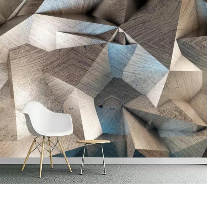 Papier peint 3D haut de gamme effet polygone solide style industriel - 2
