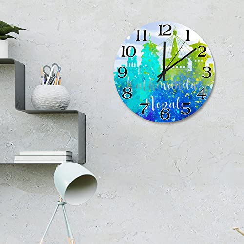 Horloge murale décorative Katmandou 38 cm moderne peinte à piles