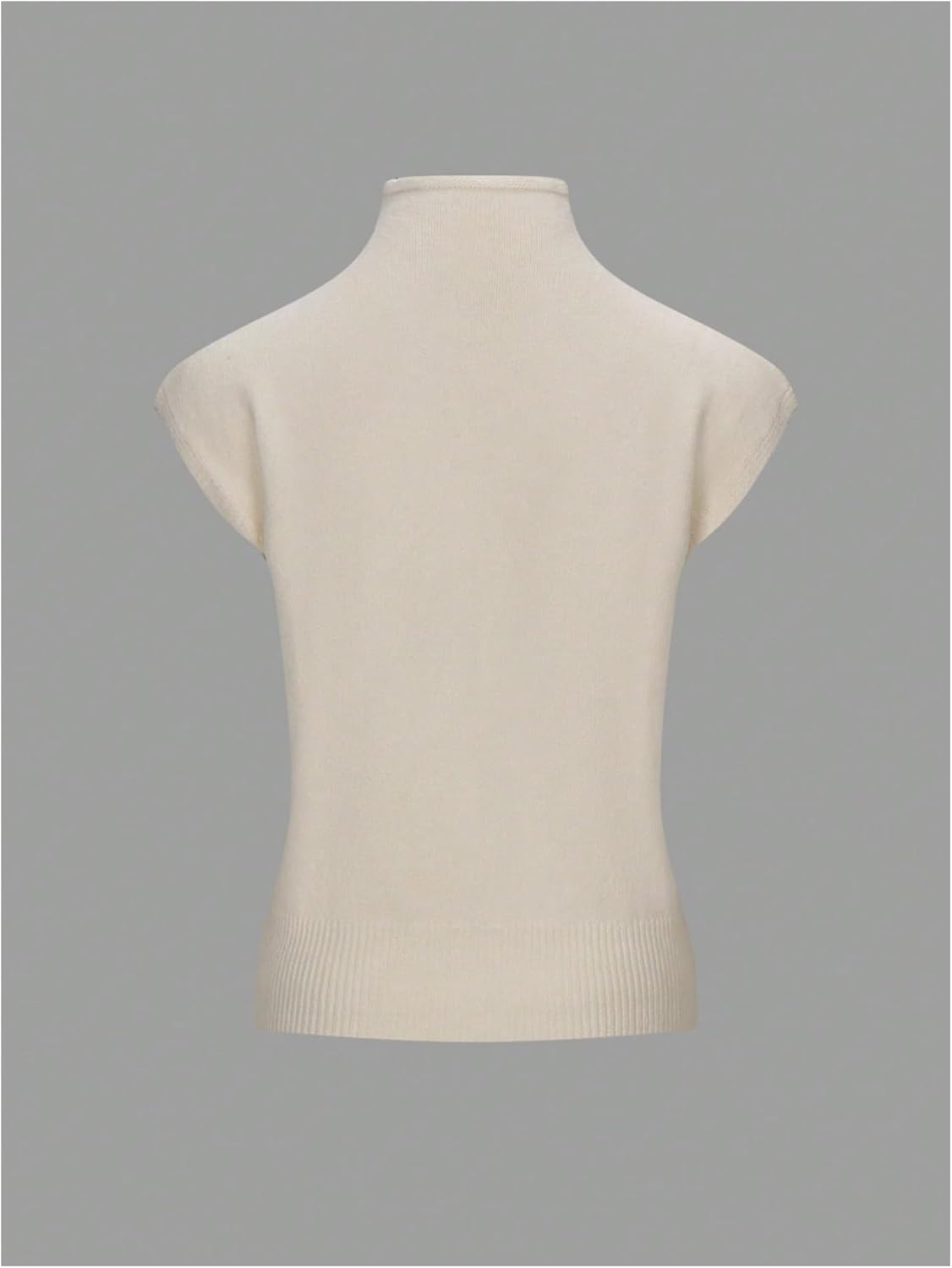 GORGLITTER Women's Mock Neck Sweater Tank Cap Sleeve Trendy Dressy Casual Knit Sweaters Vest - Image 3