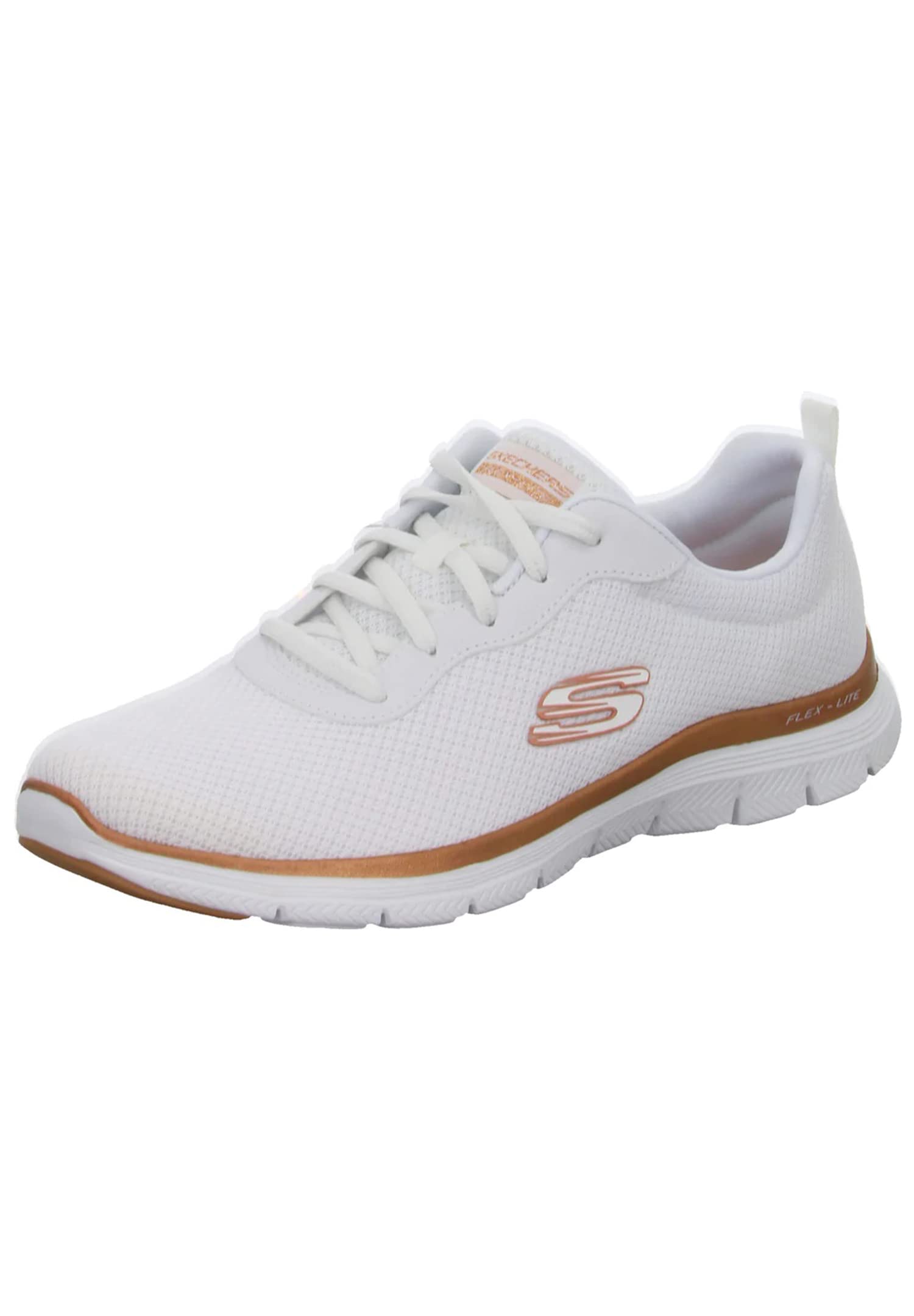 Skechers Womens Flex Appeal 4.0-Brilliant Vie Casual Shoes Vegan Air-Cooled Memory Foam Cushioned Comfort Insole White Rose Gold - 5 Uk (149303) (B098TQ1WT4) Amazon Price History, Amazon Price Tracker