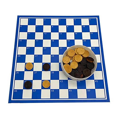 Schach 100 Zellen PVC Checker Schachbrett Holzschachstücke Set 41 * 41cm Folding Checkers Chess Games Board Chess (Color : Only Board)