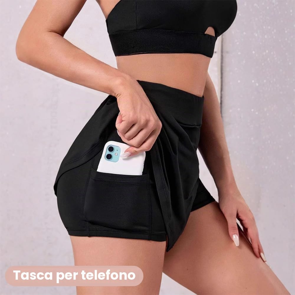 Gonna Corta da Donna Mini con Pantalone Donna Gonna da Tennis da Spacco Laterale Informale Elasticizzata Versatile
