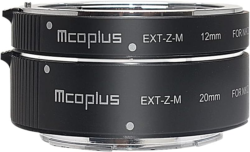 EXT-Z-M 12mm+20mm Metal Auto Focus Macro Extension Tube Adapter Ring Set for Nikon Z Mount Z5 Z6 Z6II Z7 Z7II Z50 Z62 Z72 Cameras, for Macro Photography