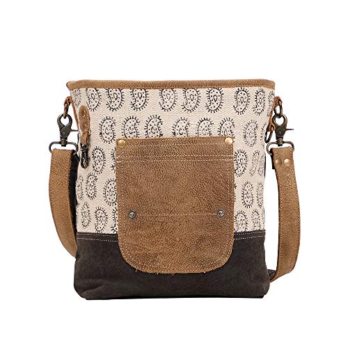 Myra Bag Tango Print Upcycled Canvas & Leather Shoulder Bag S-1436
