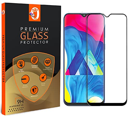 Image of STP FEEL� Screen Protector For Samsung Galaxy M10S (6.4 inch) HD Clear, Bubble-Free, Anti-Scratch Full Protection Tempered Glass - Black, Pack of 1