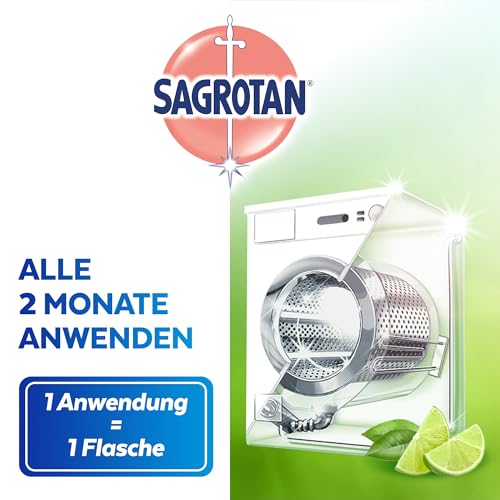 Sagrotan Waschmaschinen Hygiene-Reiniger Frische Limette – Maschinenreiniger für eine hygienische Waschmaschine – 4 x 250 ml