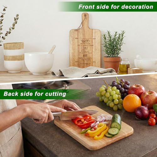 Tabla de cortar rectangular de madera con asa 24 cm miniatura 5