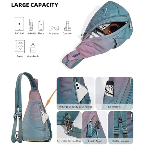 Image of KL928 Canvas Sling Bag - Small Crossbody Backpack Shoulder Casual Daypack Rucksack for Men Women